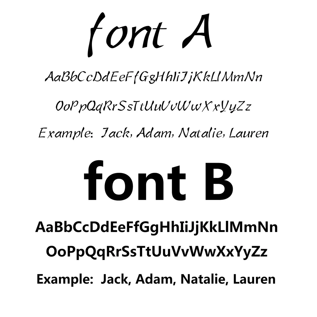 Name fonts